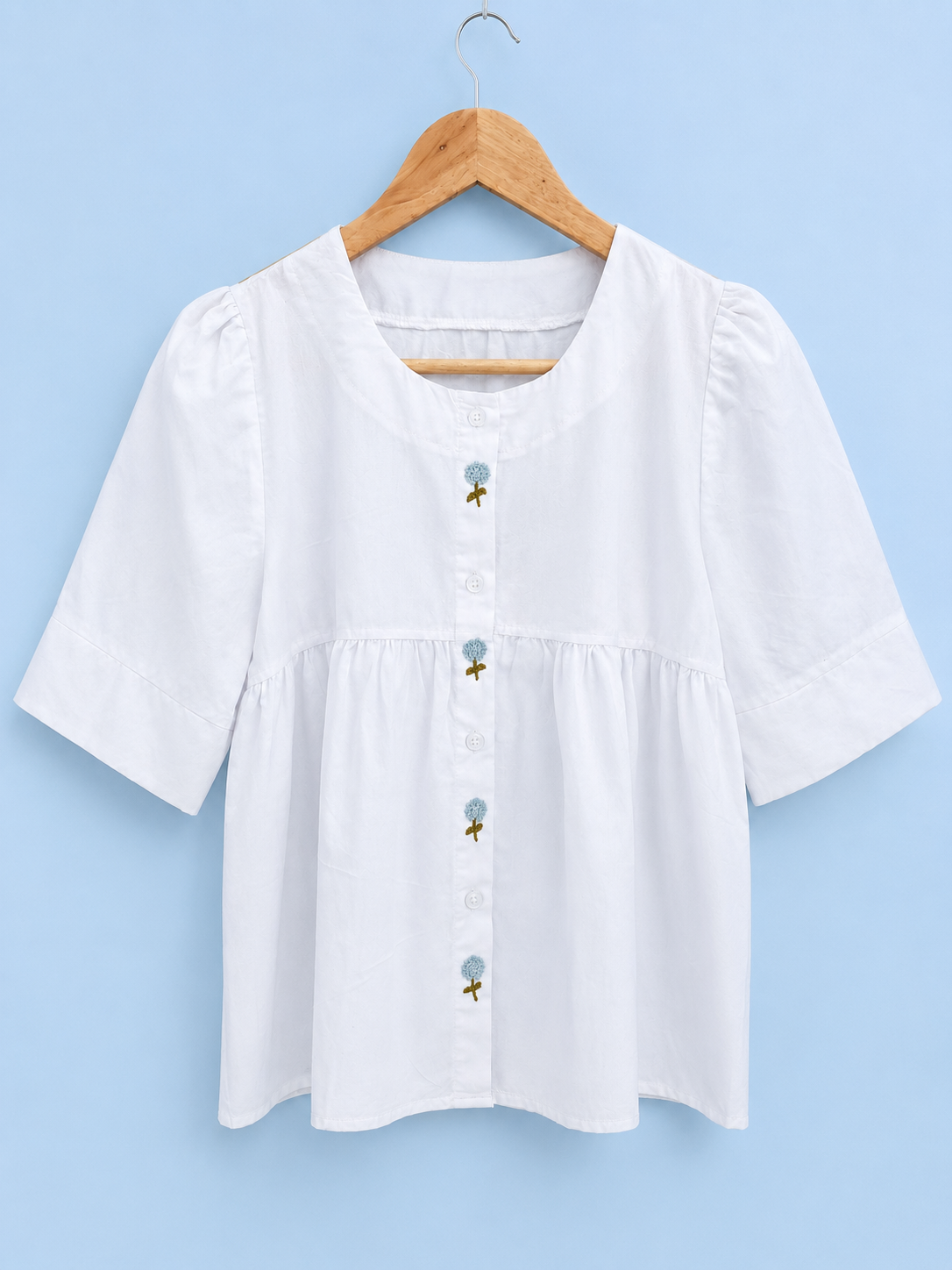 Flor do Rio Cotton Blouse — Hand-Embroidered