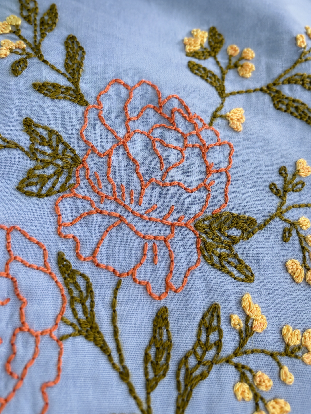 Celeste Bloom Cotton Maxi Dress — Hand-Embroidered